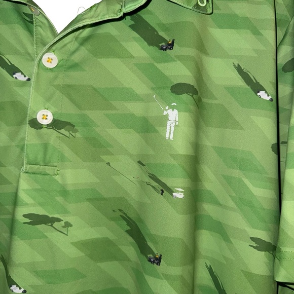 William Murray Golf Polo Shirt Mens Large Green Shadow Golf Course Print - Picture 5 of 5